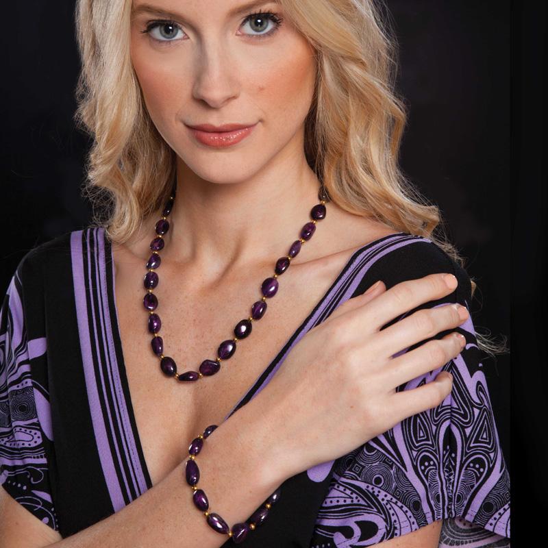 Lusso Amethyst Necklace & Bracelet Set